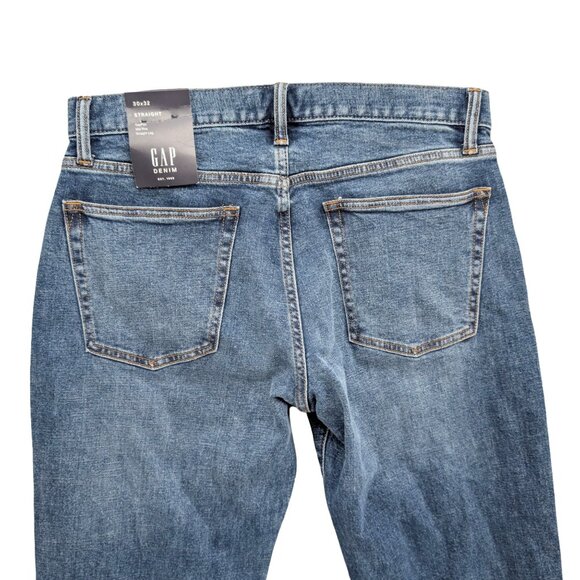 GAP GapFlex Straight Jeans Mens Blue Odom Medium Wash Denim Size 30x32 - Picture 4 of 10